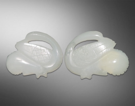 和田玉天鵝一對(duì)