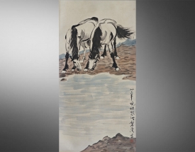 徐悲鴻 雙馬圖