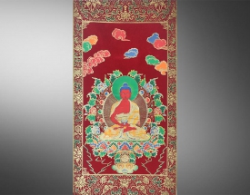 清代唐卡釋迦牟尼座像