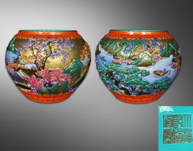 大清乾隆金地琺瑯彩淺