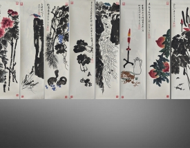 齊一志 白石花鳥十六