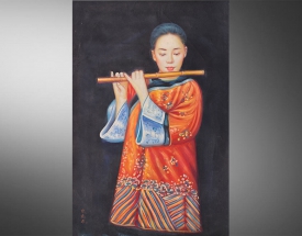 陳逸飛 吹笛仕女